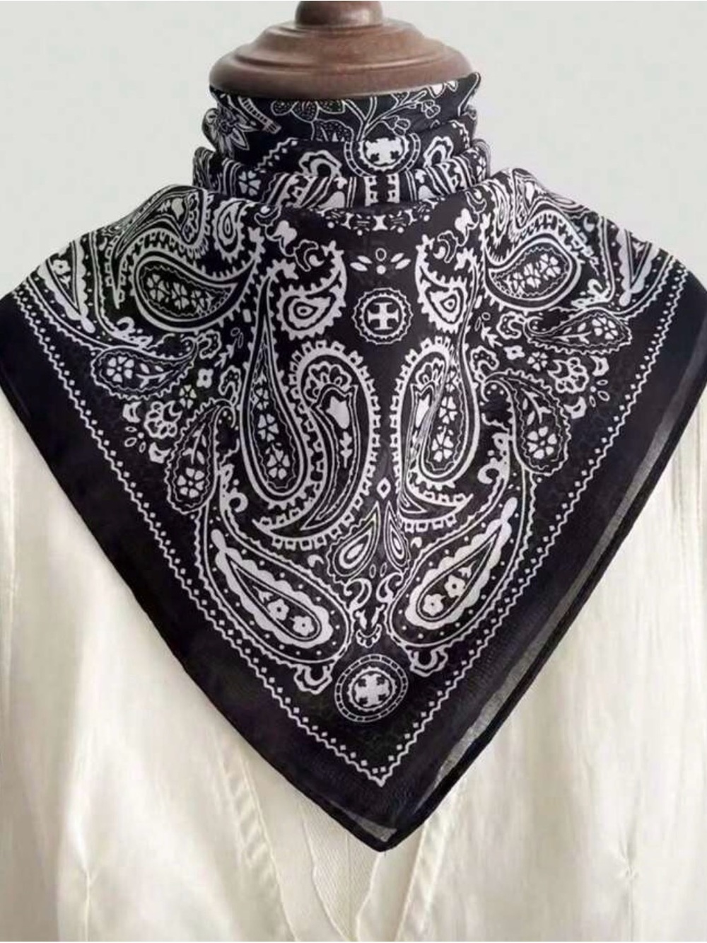 Black Paisley Bandana Scarf for Men